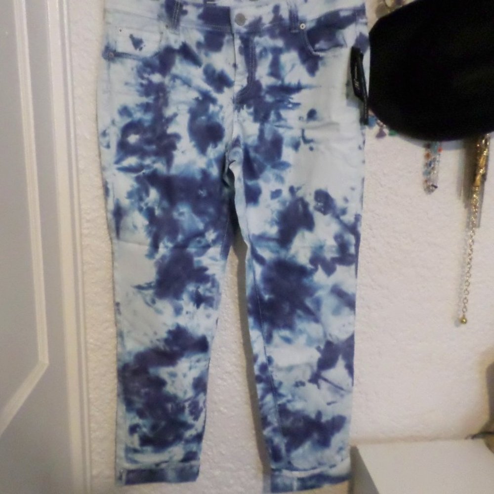 INC International Concepts Tie Dye Skinny Leg Stretch Jeans NWT Sz 14